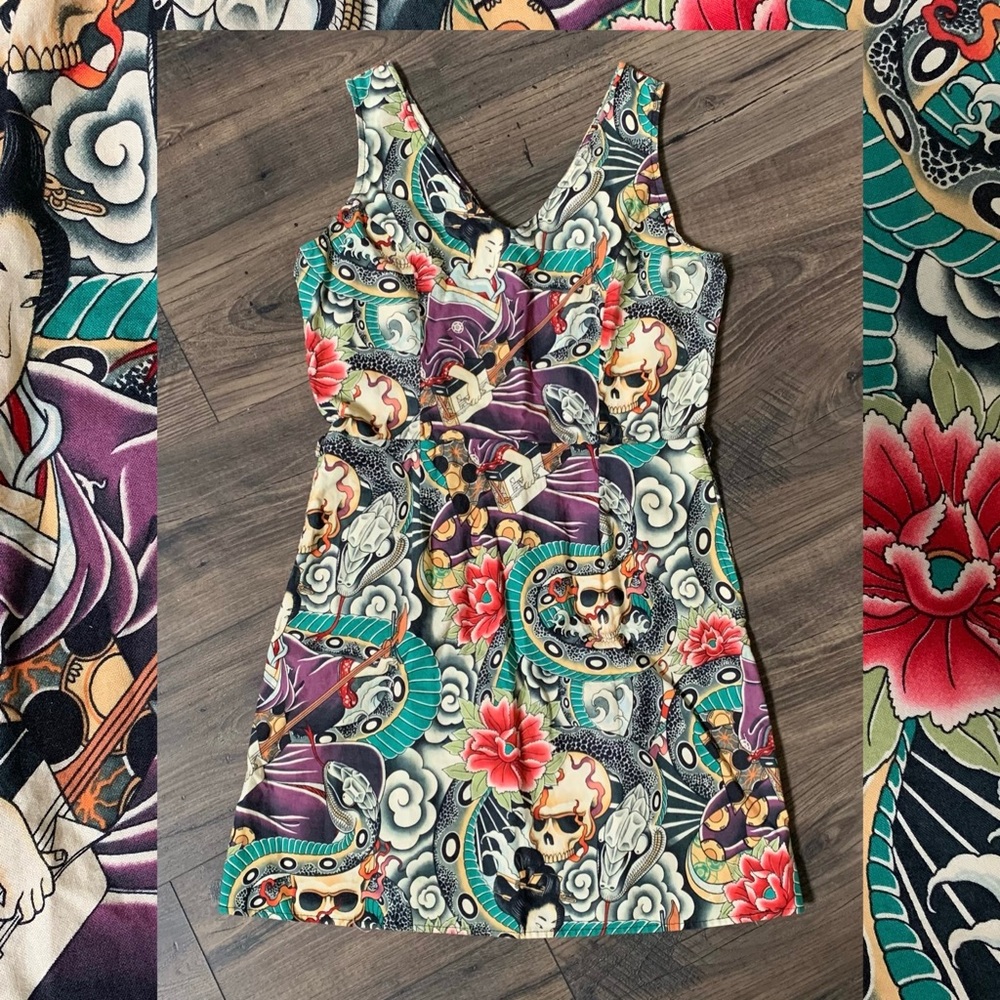 Tattoo print Folter dress large